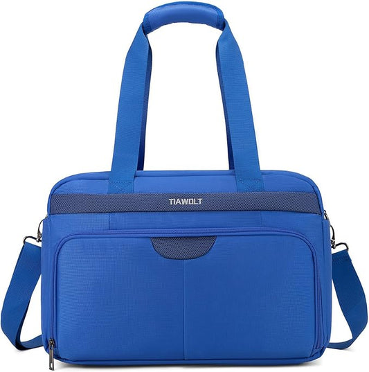 Carry-On Luggage Travel Duffel Bag Carry on Bag Underseat for Airplanes, Sports Gym Bag with Shoulder Strap, Weekender Overnight Bag for Women and Men,Blue