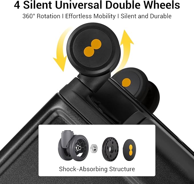 LEVEL8 Zipperless Checked Luggage with Aluminum Frame, Upgraded Medium Hardside Suitcase with Spinner Wheels, Metal Travel Luggage with Double Tsa Locks, 24 Inch, Black