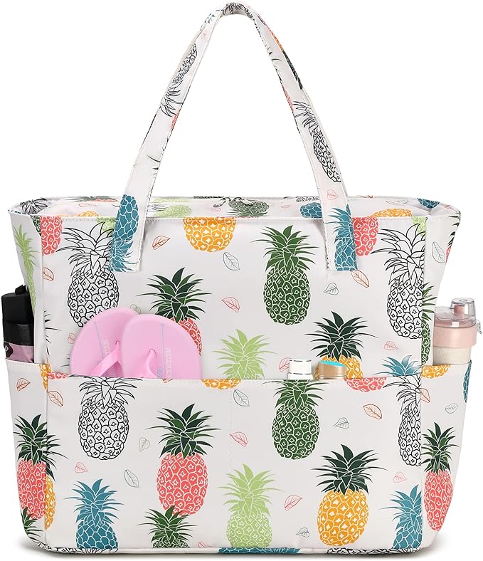 Bluboon Waterproof Beach Tote Pool Bags for Women Ladies Extra Large Carry On Bag With Wet Compartment for Weekender Travel
