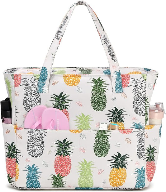 Bluboon Waterproof Beach Tote Pool Bags for Women Ladies Extra Large Carry On Bag With Wet Compartment for Weekender Travel