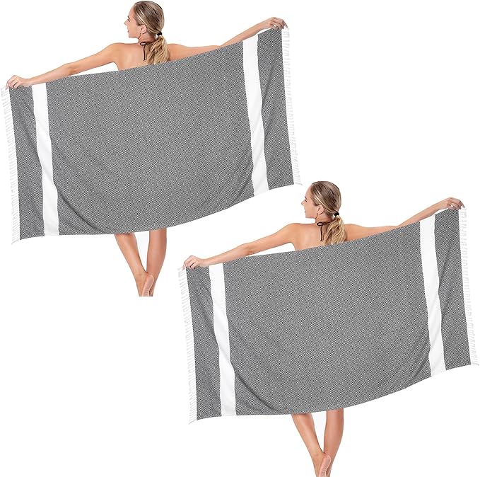 Beach Towel 2 Pack,Sand Free Beach Towels Oversized 39 x 72, Diamond Turkish Beach Towel Quick Dry,Lightweight Pool Towels for Adults Travel Towel,Cool Beach Essentials