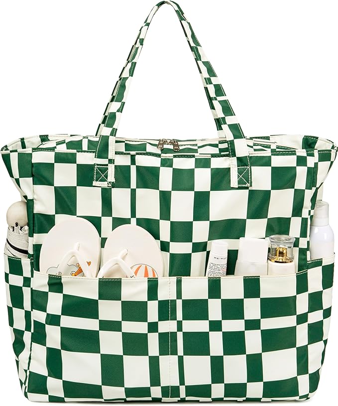 Bluboon Waterproof Beach Tote Pool Bags for Women Ladies Extra Large Carry On Bag With Wet Compartment for Weekender Travel