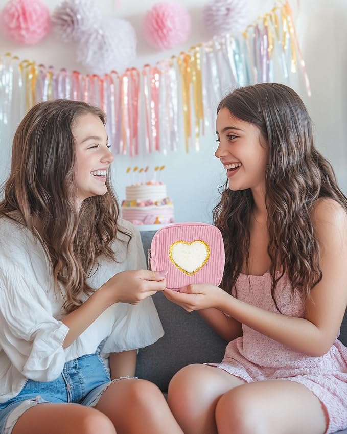 Pocmimut Preppy Makeup Bag,Travel Toiletry Bag,Monogrammed Gifts for Women,Personalized Birthday Gift for Sister Friends,Cute Stuff for Girls,Love