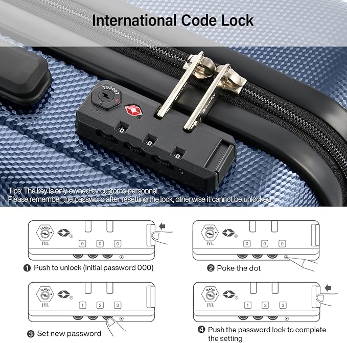 Hanke Hardshell Luggage Sets 2 Piece Extra Large Suitcases with Lock,28 Inch Luggage with Spinner Wheels, Travel Suitcase for Women Men 20 29Inch,Dark Blue