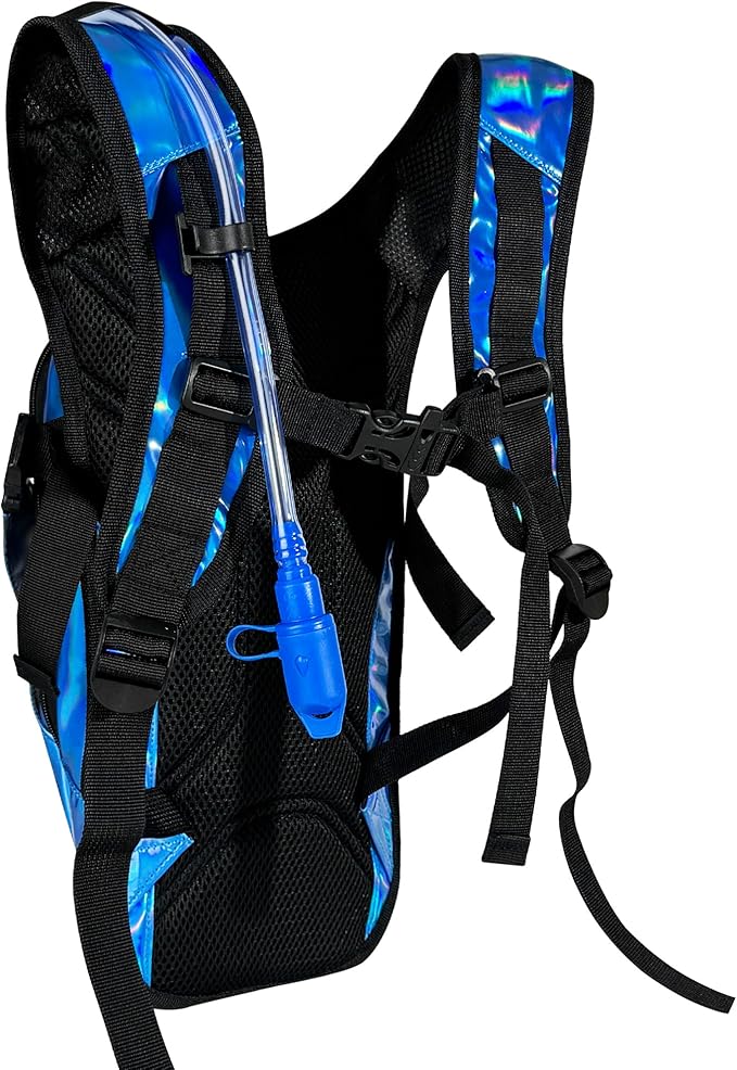 Reflective Hydration Backpack, Hydration Pack - Water Backpack with 2L Hydration Bladder, Essential for Festivals - Rave Hydration Pack for Hiking, Running, Cycling, and Festivals