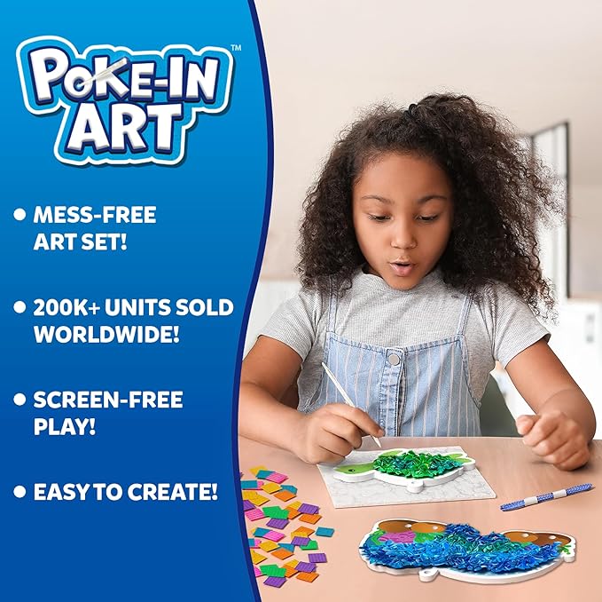 Skillmatics Poke-in Art - Underwater Animals, Mess-Free Arts & DIY Wood Crafts for Kids, Creative Kit, Gifts for Girls & Boys Ages 4, 5, 6, 7, 8, 9