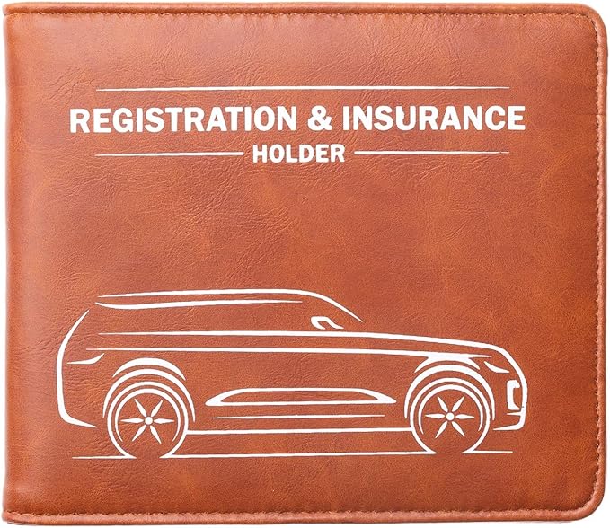 CANOPUS Car Registration and Insurance Holder with Magnetic Closure, Car Document Holder, Vehicle Glove Box Organizer, Wallet for Auto, Motorcycle, Truck and More, 1 Pack with EZ Pass Strip, SUV