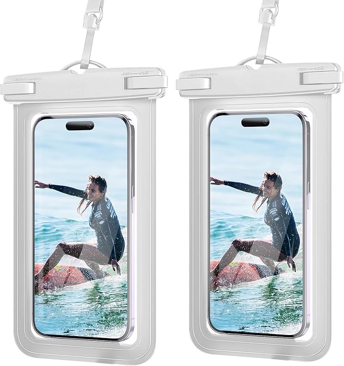 Waterproof Phone Pouch[2Pack], Universal Waterproof Dry Bag case up to 7.2" Beach Bag for Travel,Kayaking,Swimming, Boating, Surfing,Cruise Ship Essentials