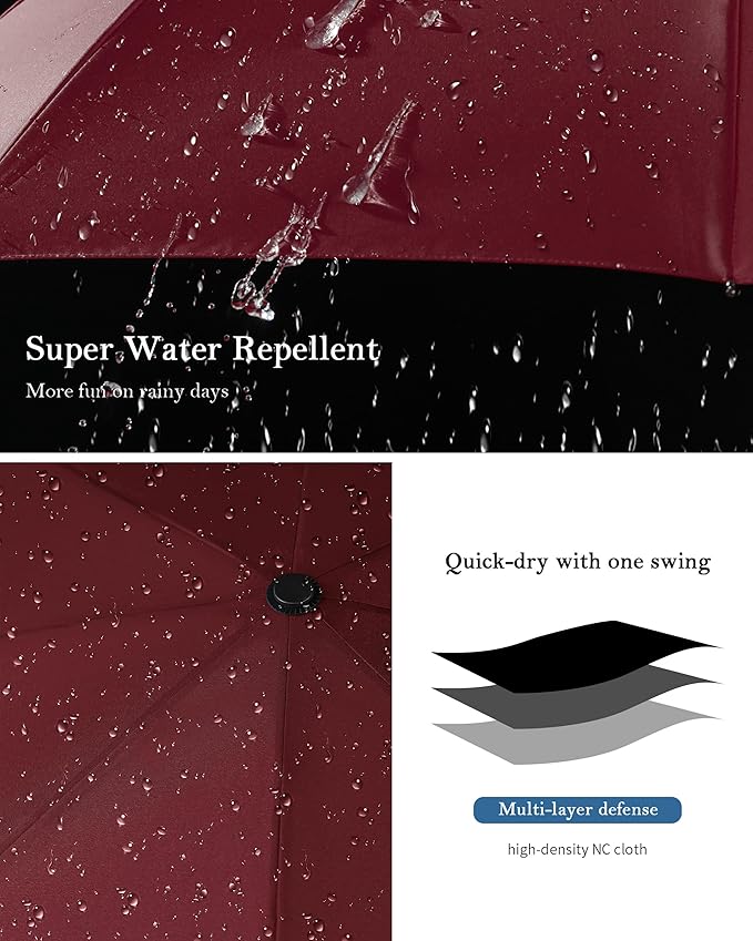 Windproof Travel Umbrella, Automatic Folding Compact Lightweight Umbrella for Women & Men, Durable and Portable, Fits Easily in Purse or Backpack