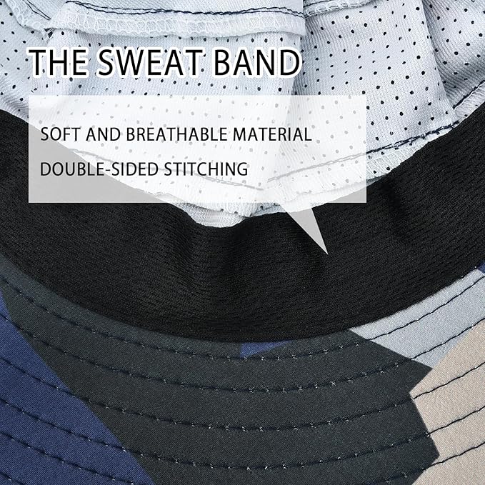 Sun Hats for Men Women Fishing Hat UPF 50+ Breathable Wide Brim Bucket Hats Summer UV Protection Safari Hat with Neck Flap