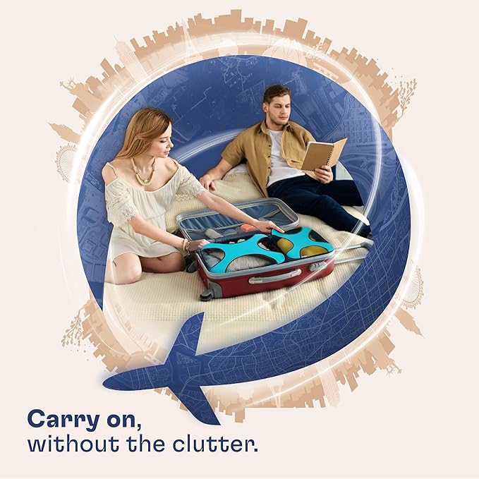 Shacke Premium 5 Packing Cubes Set - Lightweight Mesh Travel Luggage Organizers with Laundry Bag, 5-Piece Suitcase Storage System (Aqua Teal)