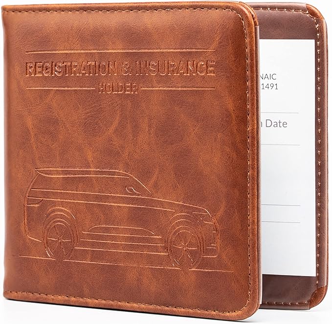 CANOPUS Car Registration and Insurance Holder, Magnetic Closure, Embossed Card Document Holder, Vehicle Glove Box Organizer, Wallet for Auto, SUV, Motorcycle, Truck, Waterproof, SUV Model