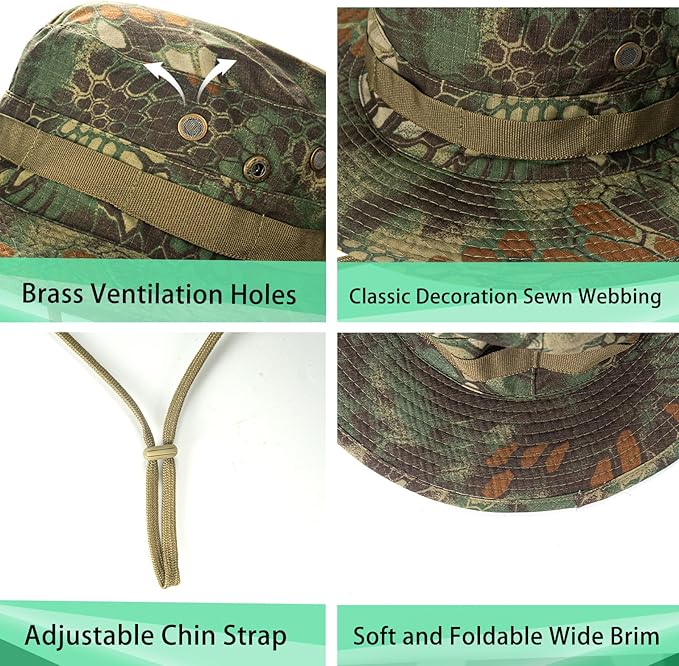 Sun Hats for Men Women Boonie Hat UPF 50+ Bucket Hat Wide Brim UV Protection Fishing Hiking Safari Outdoor Hats
