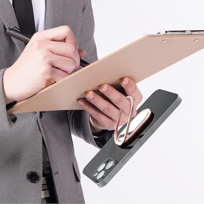 Phone Holder Foldable Phone Stand Phone Ring Holder Finger Kickstand 360° Rotation Cell Phone Stand Metal Phone Grip for Magnetic Car Mount Sticky Phone Grip Compatible with Most Smartphones