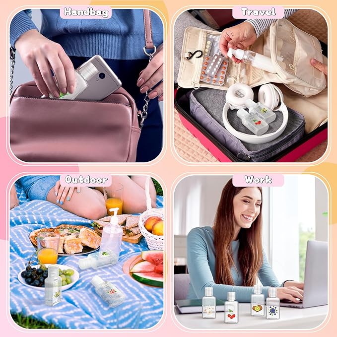 Frienda 24 Pcs Mini Hand Sanitizer Bulk Scented Hand Sanitizer Travel Size 1 Fl oz Gardenia Aloe Assorted Scents Sanitizers for Guest Christmas Stocking Stuffers Nurse Coworker Teacher Office Gifts