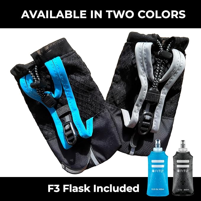 FITLY Soft Flask - Shrink As You Drink Soft Water Bottle for Hydration Pack - Folding Water Bottle Ideal for Running, Hiking, Cycling, Climbing & Rigorous Activity