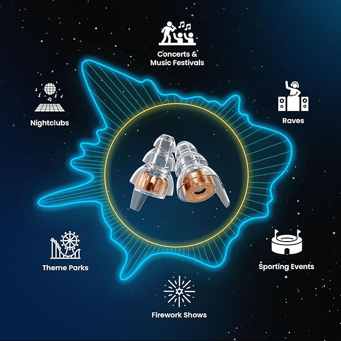 Eargasm High Fidelity Earplugs: EDC 2025 Festival Edition - Noise Reducing Ear-Plugs for Hearing Protection at Music Festivals, Loud Environments, Concerts, Live Events, Sporting Events