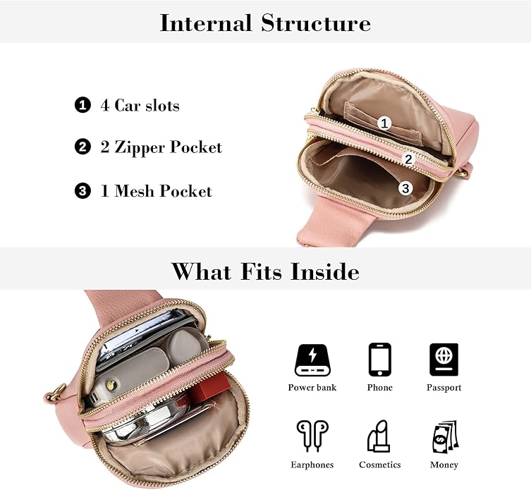 INICAT Travel Small Crossbody Sling Bags Women Cross Body Purses Passport Holder Vegan Leather Fanny Packs Birthday Gifts