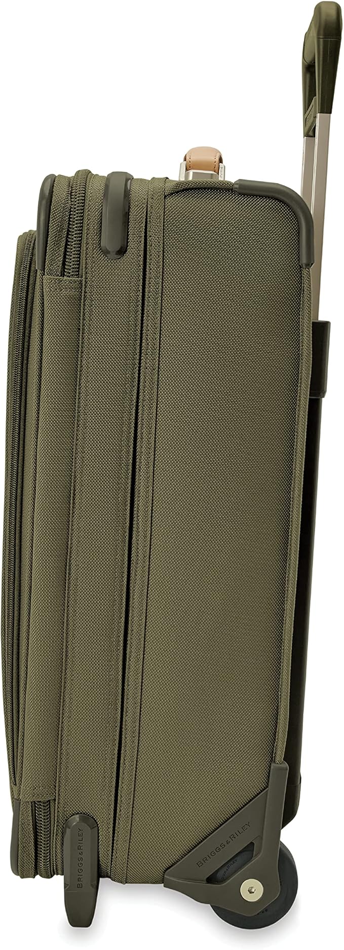 Briggs & Riley Essential 22" 2-Wheel Expandable Carry On - Luggage for Travel, Suitcases with Wheels, Softside Rolling Bag for Men & Women, Self-Repairing Zipper - Baseline Collection, Olive