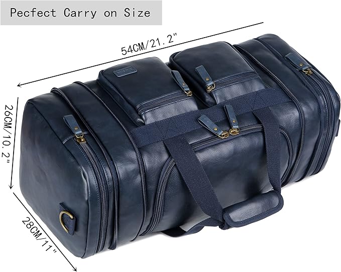 Vegan Leather Travel Duffel Weekender Bag Carry on Overnight Bag Sports Duffel bag For men and Women HB-21