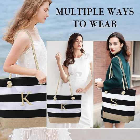 YOOLIFE Beach Bags for Women - Travel Canvas Beach Tote, Pool Waterproof Bag, Travel Essentials, Gifts for Women Birthday