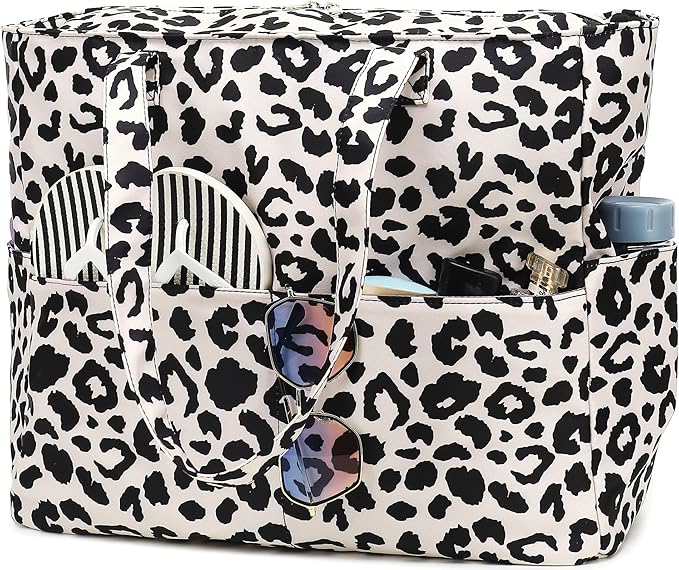 Bluboon Waterproof Beach Tote Pool Bags for Women Ladies Extra Large Carry On Bag With Wet Compartment for Weekender Travel