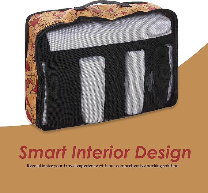 Disney Minnie Mickey Stitch Packing Cubes - Winnie the Pooh, Princess Cinderella, Cars, Toy Story 5 Piece Packing Cubes Compression - Travel Essential - Luggage Suitcase Organizer Set