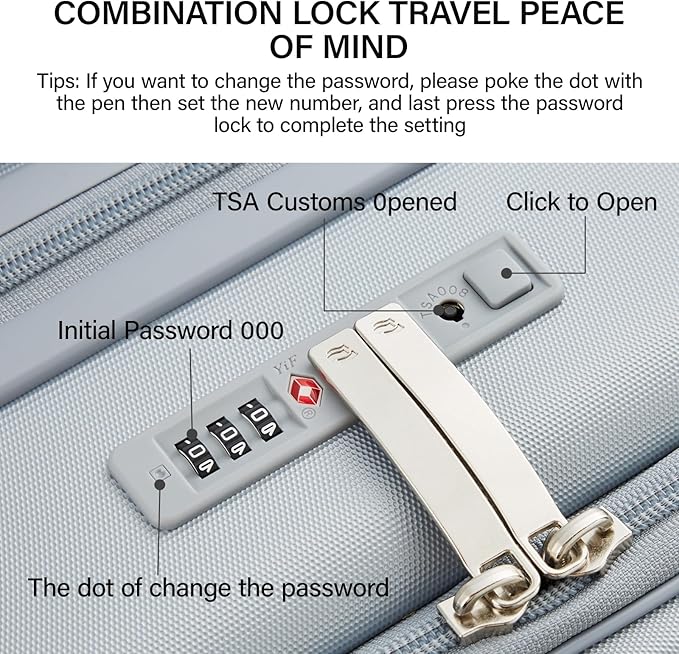 MILADA Expandable Checked Luggage 24 Inch Top Opening Travel Luggage Hard Shell Suitcases with Wheels TSA Approved Luggage Trunk Rolling Medium Checked Suitcase, Grey