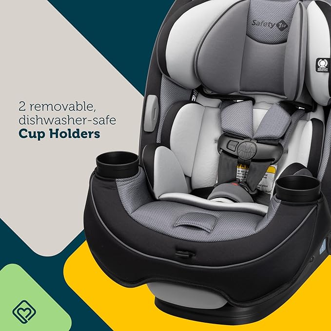 Safety 1st Grow and Go All-in-One Slim Convertible Car Seat, Rear Facing, 5-40 lbs, Forward Facing (30–65 lbs), High Back Booster Seat 40-100 pounds, Evening Dusk
