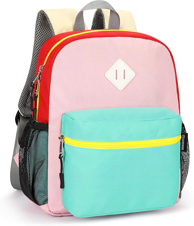 STEAMEDBUN Toddler Backpack for Girls 2-4,Kindergarten Backpack for Girls,Preschool Backpack,Mini, Pink&light Green