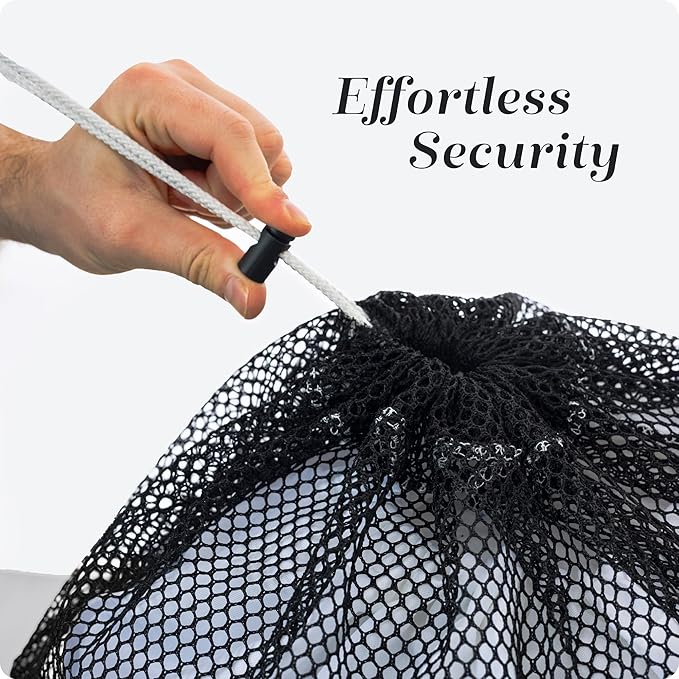 Handy Laundry Mesh XL Laundry Bags - Pack of 2 - Large 24" x 36" - Durable, Machine Washable with Secure Drawstring Closure - Perfect for College Dorms, Laundromats, Apartments (Black)