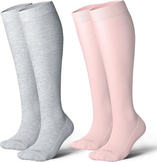 LEVSOX Thick Cotton Compression Socks for Women&Men 20-30mmHg Knee High Cute Support Sock for Nurses, Pregnancy, Travel