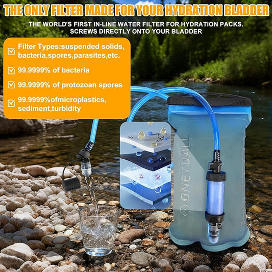 ONETOALL Hydration Backpack 22L, Hiking Backpack with 2L Leakproof Bladder, Sewn-in Rain Cover, Insulated Compartment for Men & Women Running, Cycling, Camping