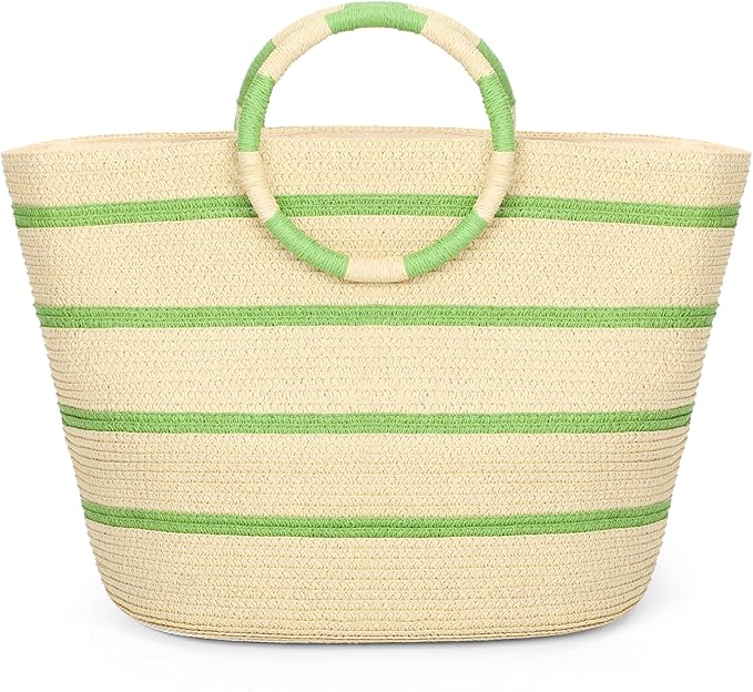 Beach Bags for Women Straw Tote Bag Summer Beach Bag Large Woven Straw Tote for Vacation Holiday