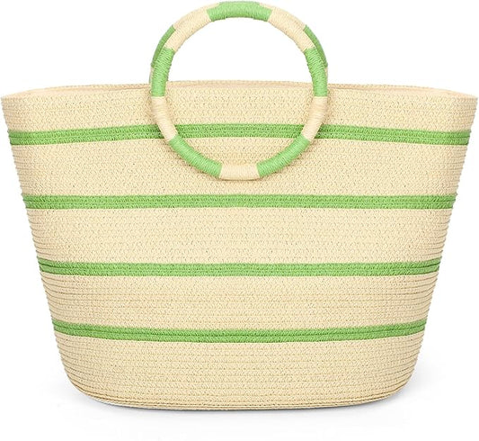 Beach Bags for Women Straw Tote Bag Summer Beach Bag Large Woven Straw Tote for Vacation Holiday