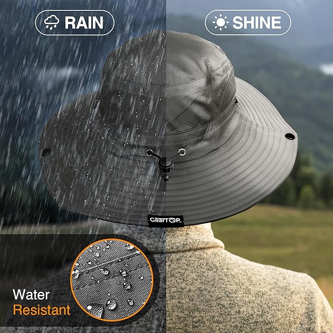 GearTOP Safari Hat for Men Sun Hats for Women UV Protection UPF 50+ Fishing, Gardening, Hiking Hat (22-23 1/2")