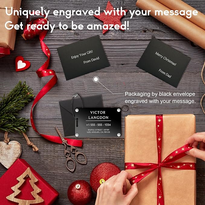 Luggage Tags for Suitcases 4 Pack: Personalized Luggage Tags for Backpacks & Bags Tags with Coustomizable Texts (Black)