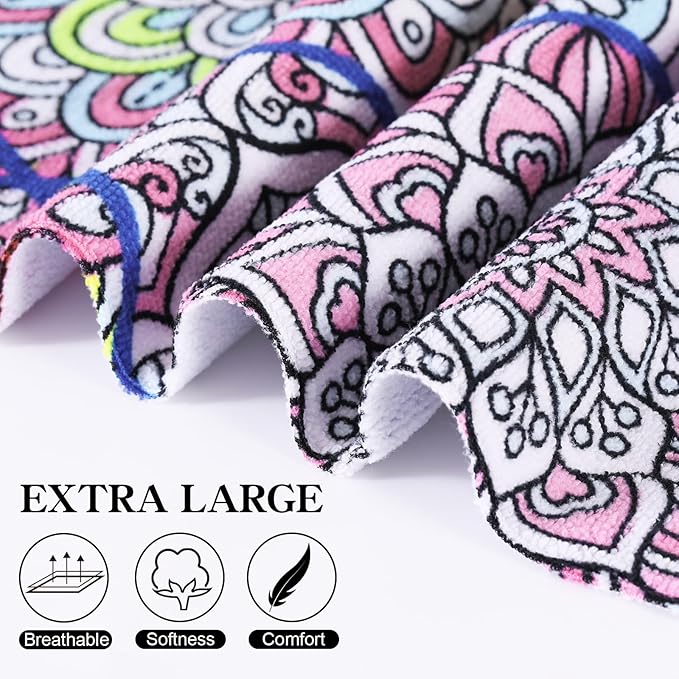 Genovega 2 Packs Oversized Beach Towel Set Extra Large Big XL Pool Camping Swim Clearance Towels 36x72 Soft Blanket Cruise Essentials Accessories Must Haves Vacation Necessities Adult Multiple Flower