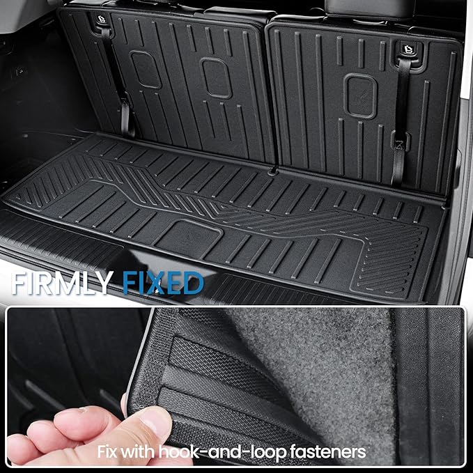 JOULARISE Floor Mats Cargo Mat for Honda Pilot 2026 2025 2024 2023, All Weather TPE Cargo Liner Trunk Mat with Backrest Mat Door Sill Protectors Car Accessories for Pilot (Full Set Mats)