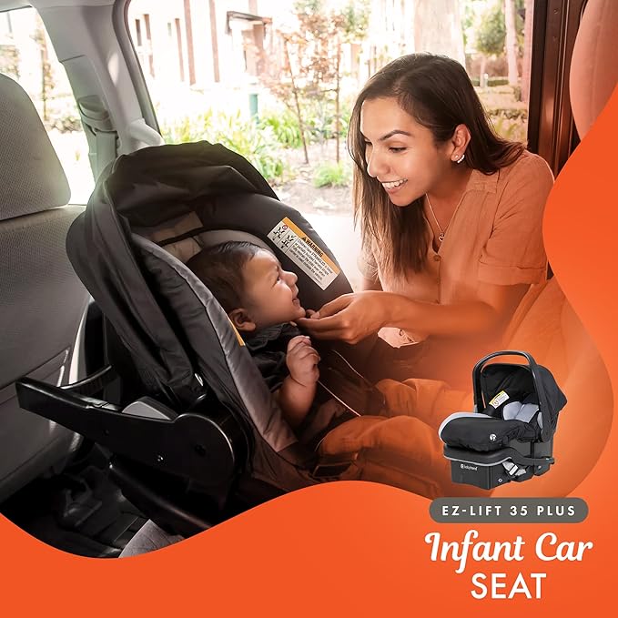 Baby Trend Double Stroller with 2 EZ-Lift Plus Infant Car Seats, Sit N' Stand, Stormy - Portable and Lightweight Stroller Duo and Car Seat Travel System Tandem