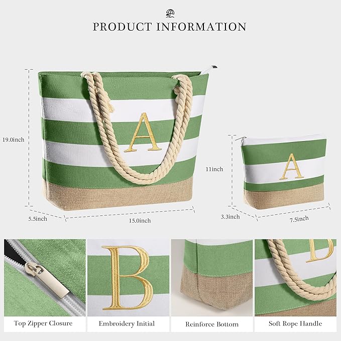 YOOLIFE Beach Bags for Women - Travel Canvas Beach Tote, Pool Waterproof Bag, Travel Essentials, Gifts for Women Birthday