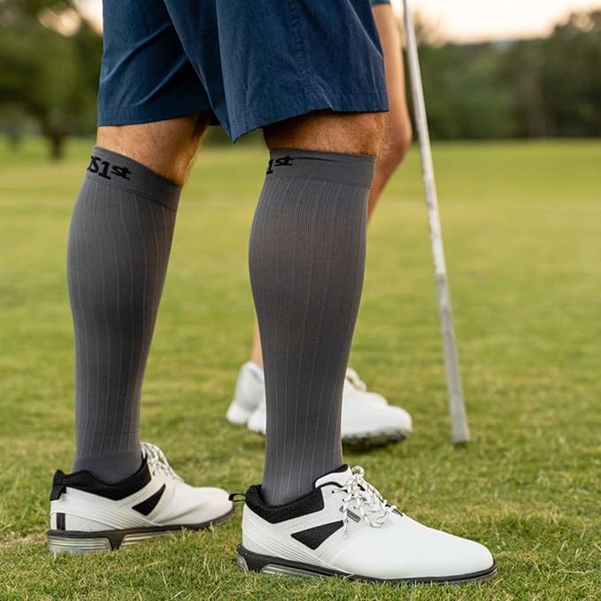 Medical Grade Compression Socks for Men & Women 15-20 mmHg by OrthoSleeve (Grey, Large)