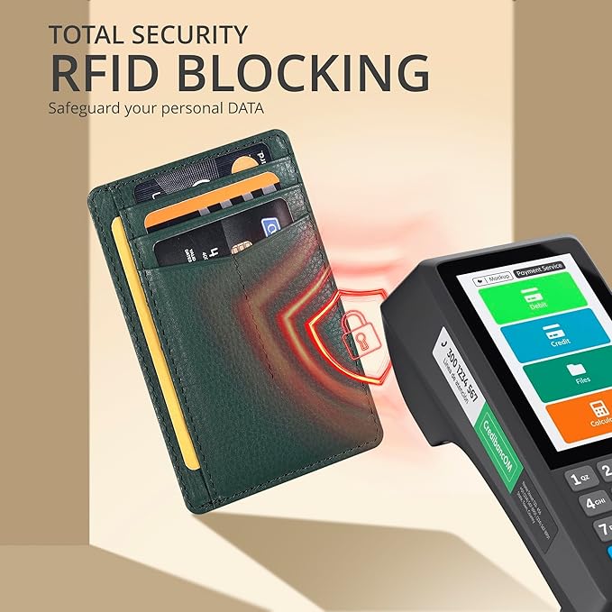 Oak Leathers Leather Slim Minimalist Wallet for Men & Women RFID Front Pocket Leather Card Holder Wallets