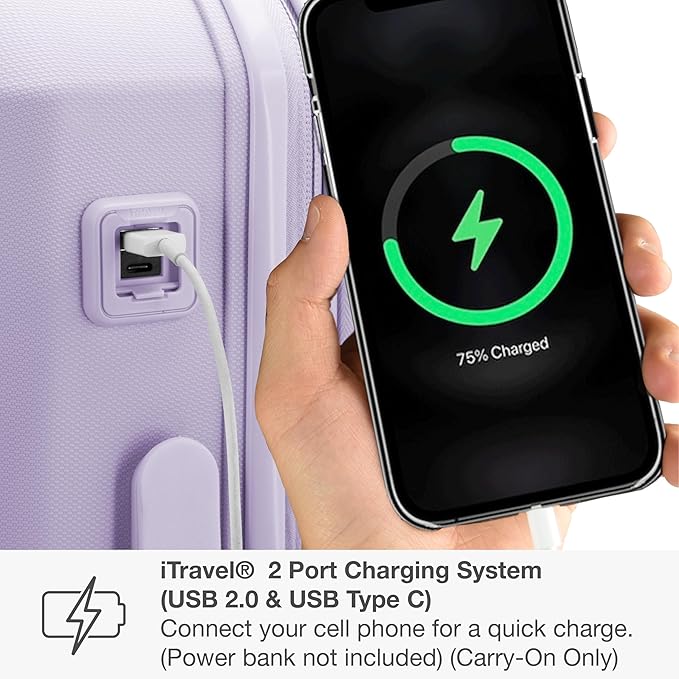 Traveler's Choice Pagosa Indestructible Hardshell Expandable Spinner Luggage, Lavender, 3-Piece Set (22/26/30)