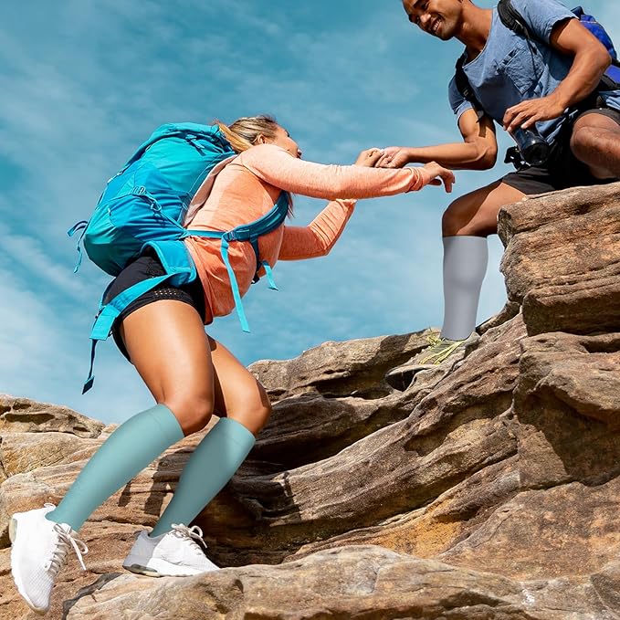 Copper Compression Socks for Women and Men(6 Pairs)-Best Support for Running, Athletic, Nursing, Travel