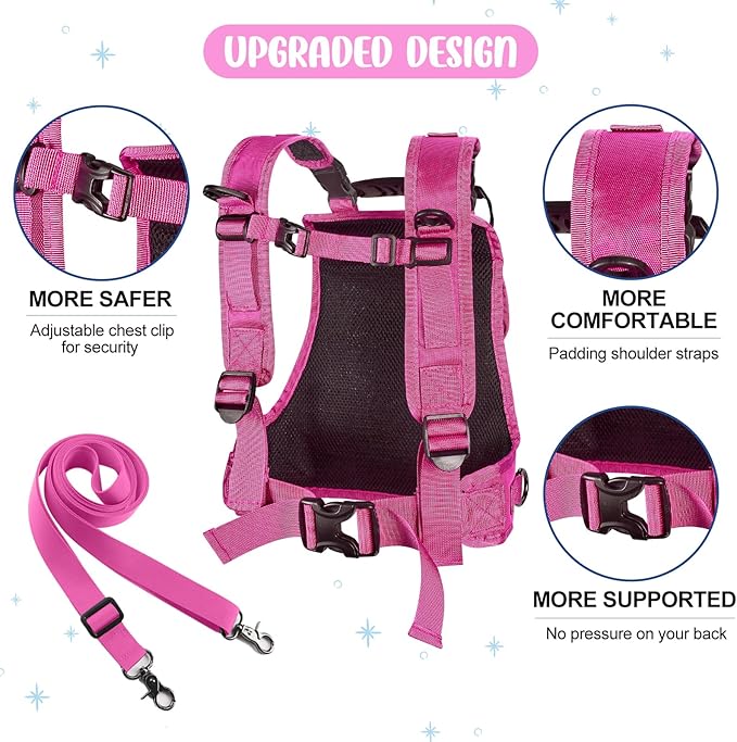 Odoland Kids Ski Training Harness with Backpack, Adjustable Strap & Lift Handle for Beginners Boy and Girl