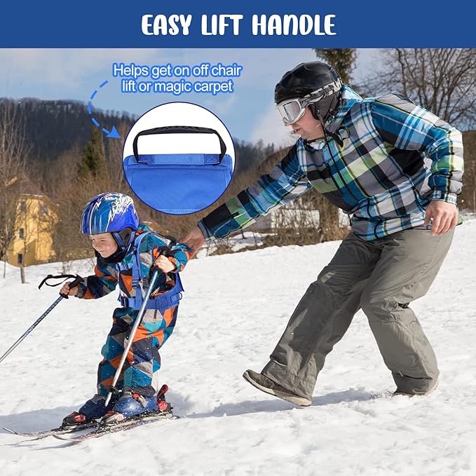 Odoland Kids Ski Training Harness with Backpack, Adjustable Strap & Lift Handle for Beginners Boy and Girl