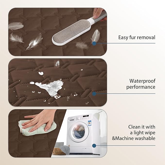 gogobunny 3X Stronger Waterproof Pet Blanket, Scratch Proof Furniture Protector for Dogs Cats, Reversible Cover 40x50 Inch, Dark Chocolate