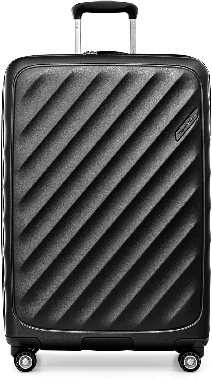 Traveler's Choice Elm Expandable Spinner Luggage Set, Matte Black, 29" Large