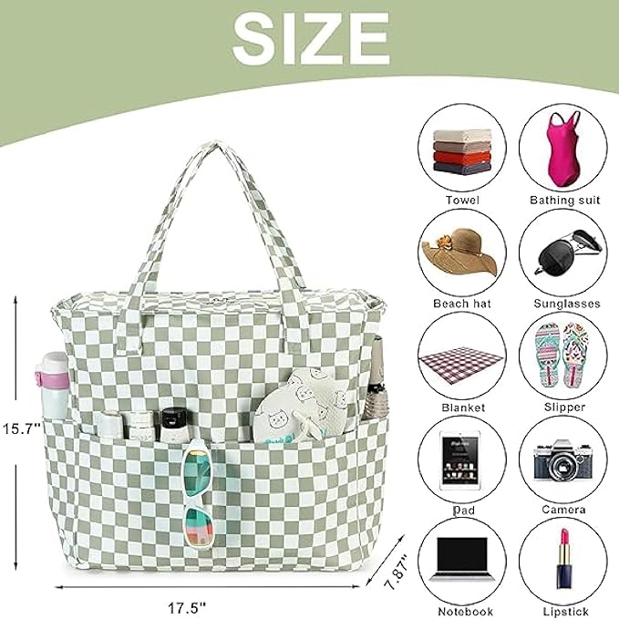 Bluboon Waterproof Beach Tote Pool Bags for Women Ladies Extra Large Carry On Bag With Wet Compartment for Weekender Travel